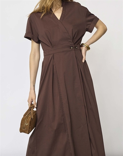 Co' Couture - ElaraCC Wrap Kleid - Dark Brown